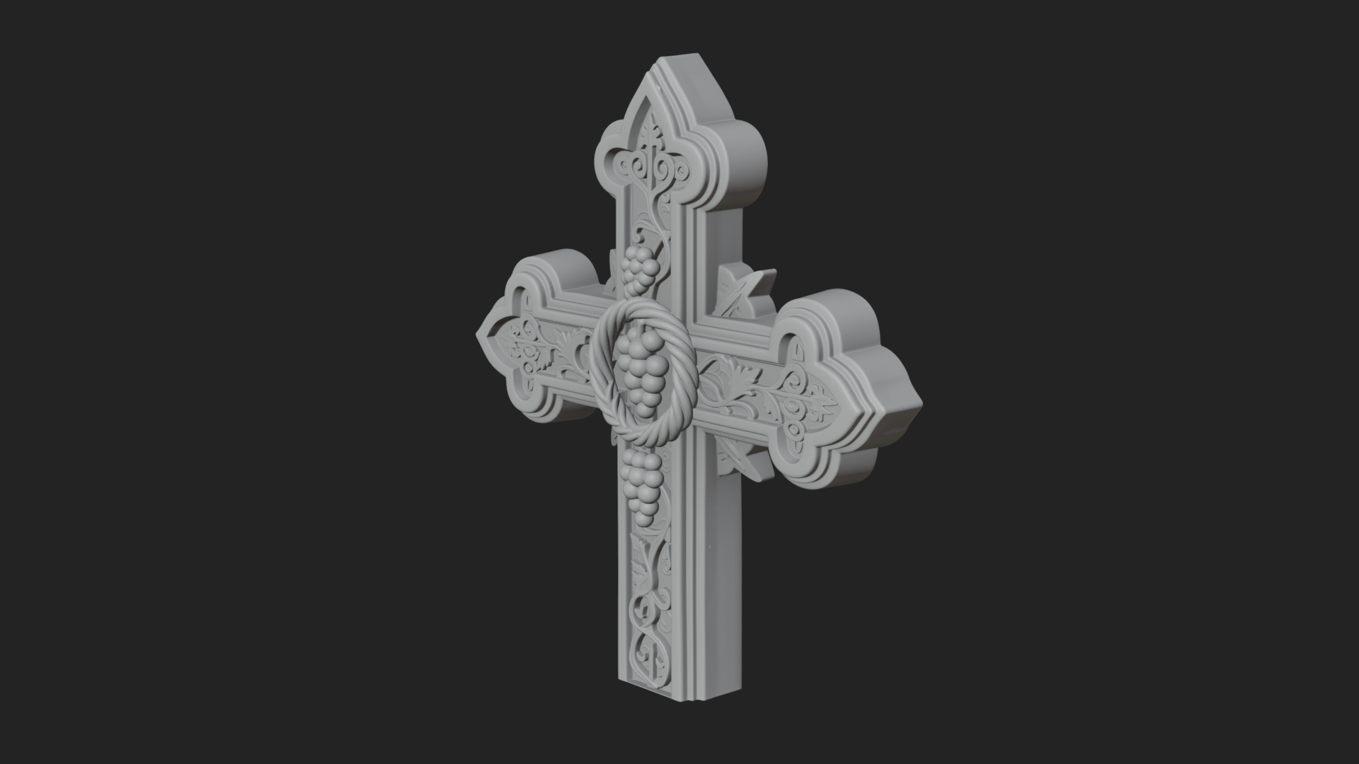 Carved Relief Wall Cross Design 171 3D Print Model 3D Model
