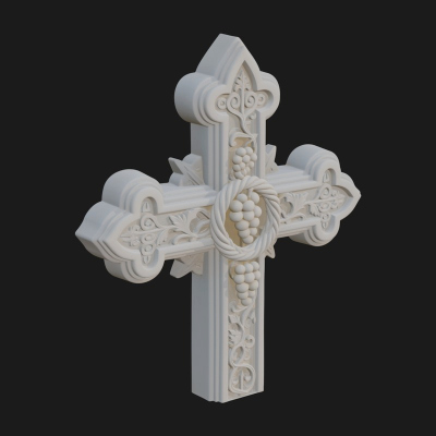 Carved Relief Wall Cross Design 171 3D Print Model