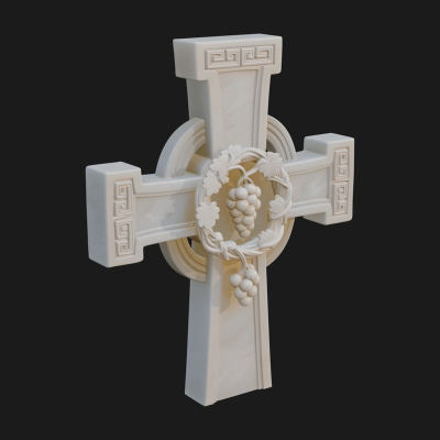 Carved Relief Wall Cross Design 172 3D Print Model