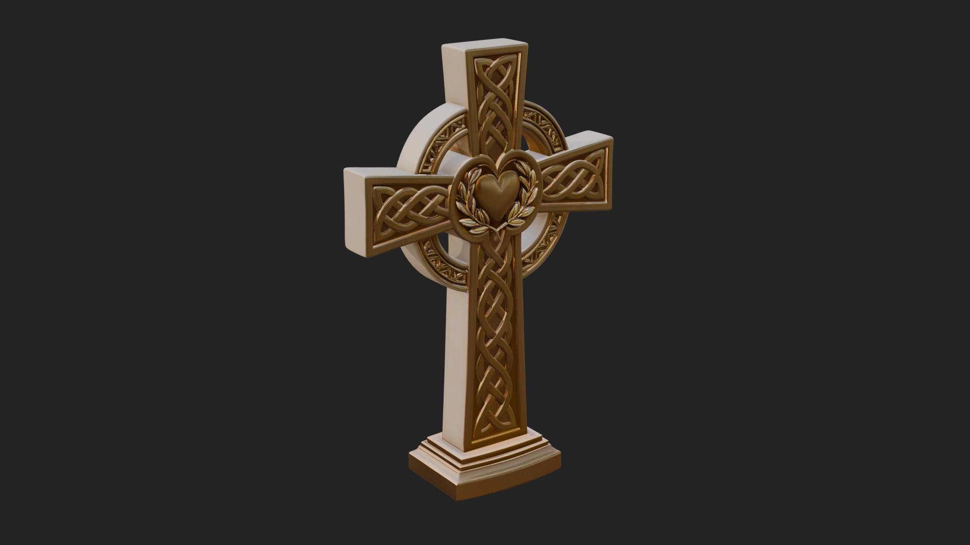 Carved Relief Wall Cross Design 173 3D Print Model 3D Model