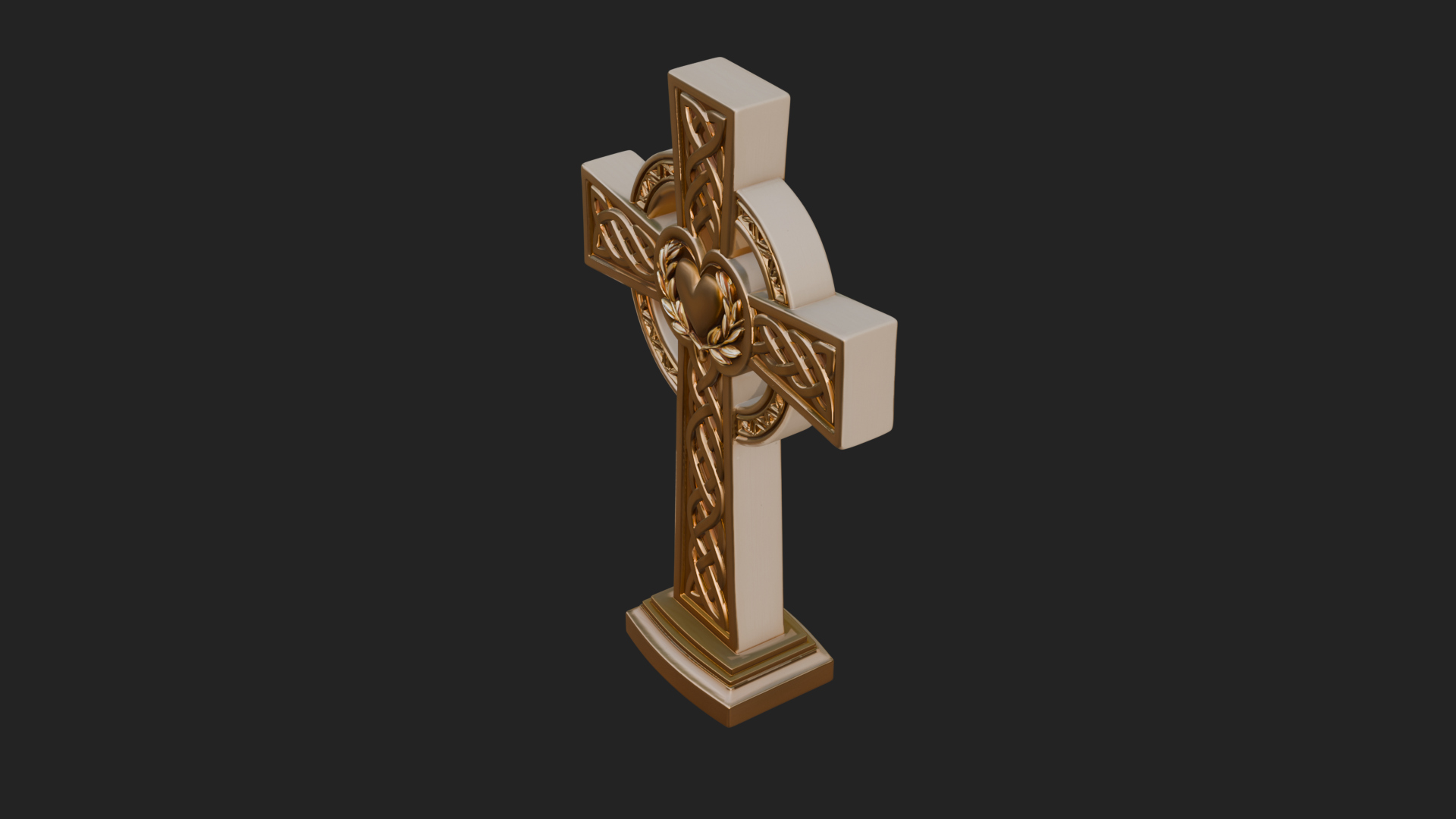 Carved Relief Wall Cross Design 173 3D Print Model 3D Model