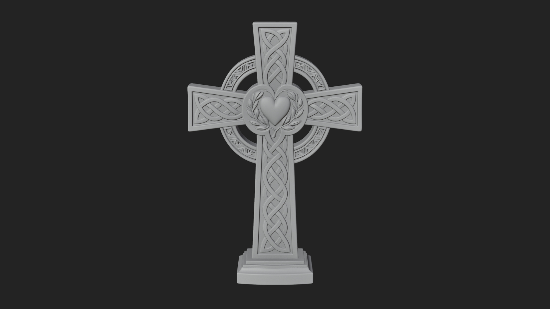 Carved Relief Wall Cross Design 173 3D Print Model 3D Model