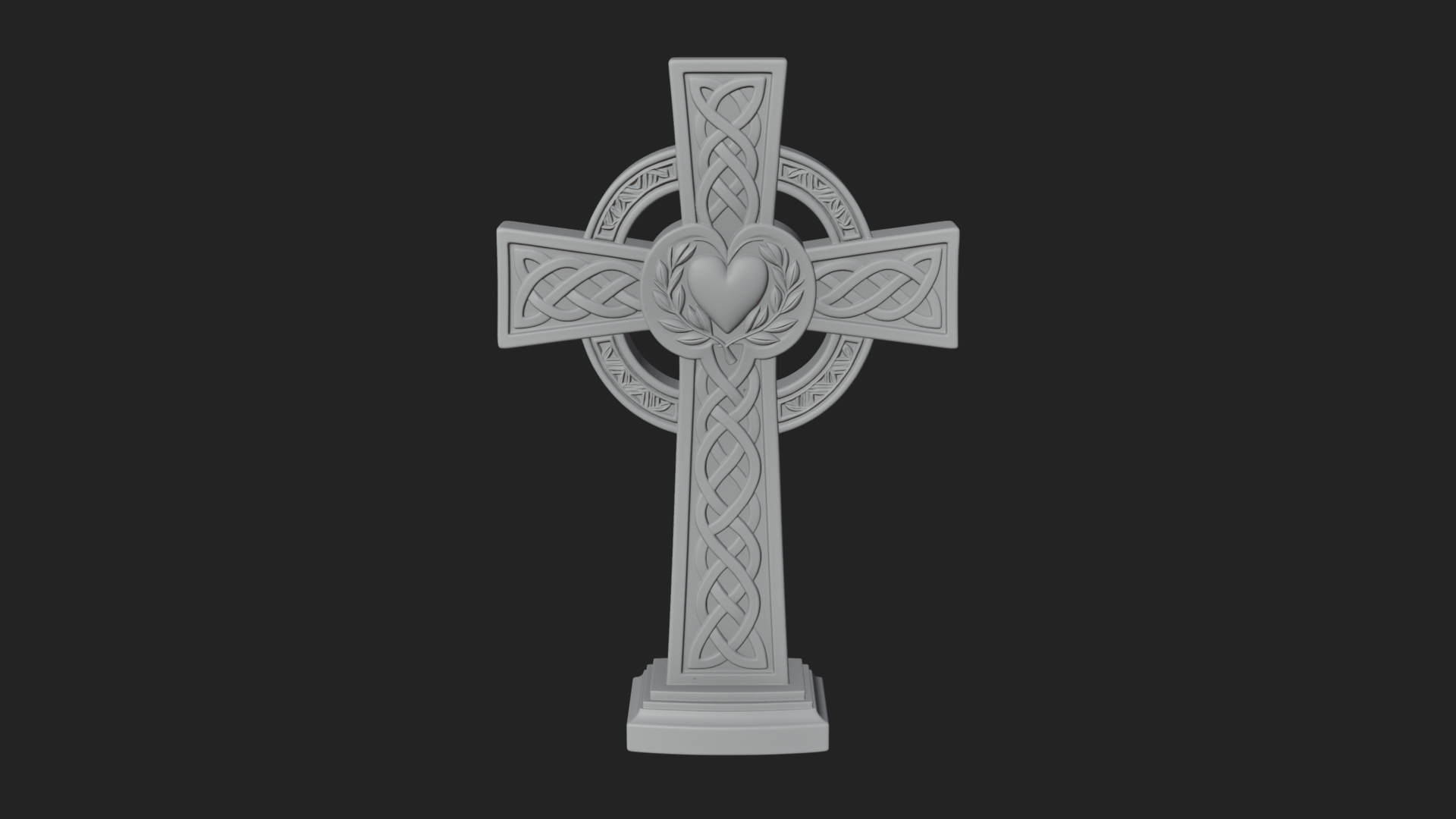 Carved Relief Wall Cross Design 173 3D Print Model 3D Model