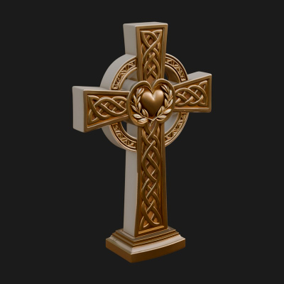 Carved Relief Wall Cross Design 173 3D Print Model