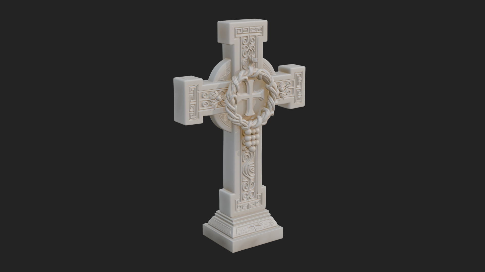 Carved Relief Wall Cross Design 174 3D Print Model 3D Model