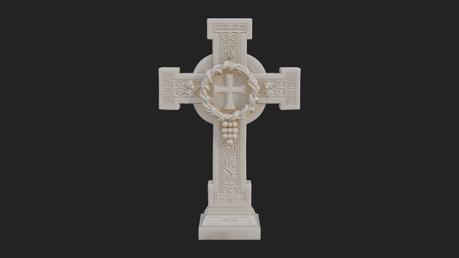 Carved Relief Wall Cross Design 174 3D Print Model 3D Model
