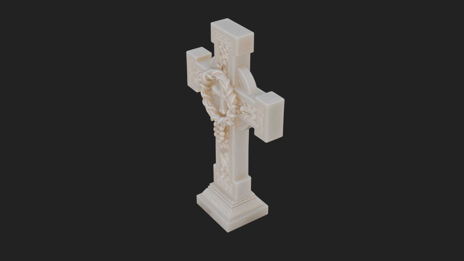 Carved Relief Wall Cross Design 174 3D Print Model 3D Model