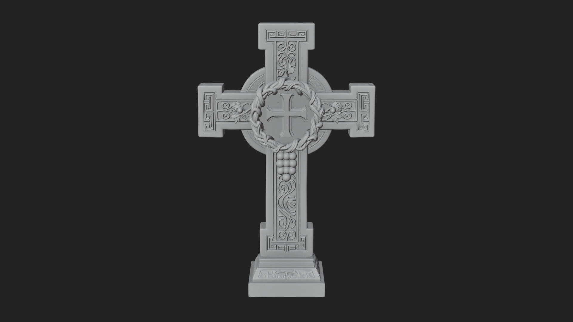 Carved Relief Wall Cross Design 174 3D Print Model 3D Model