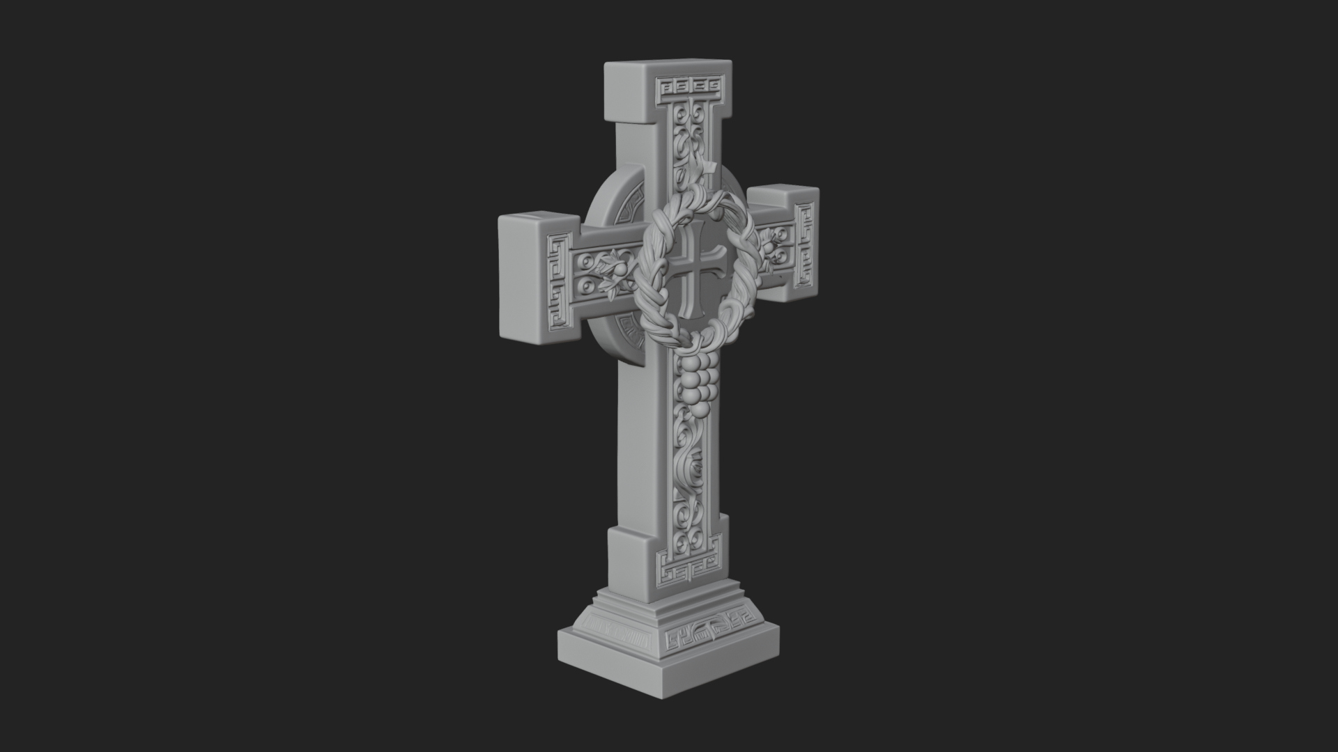 Carved Relief Wall Cross Design 174 3D Print Model 3D Model
