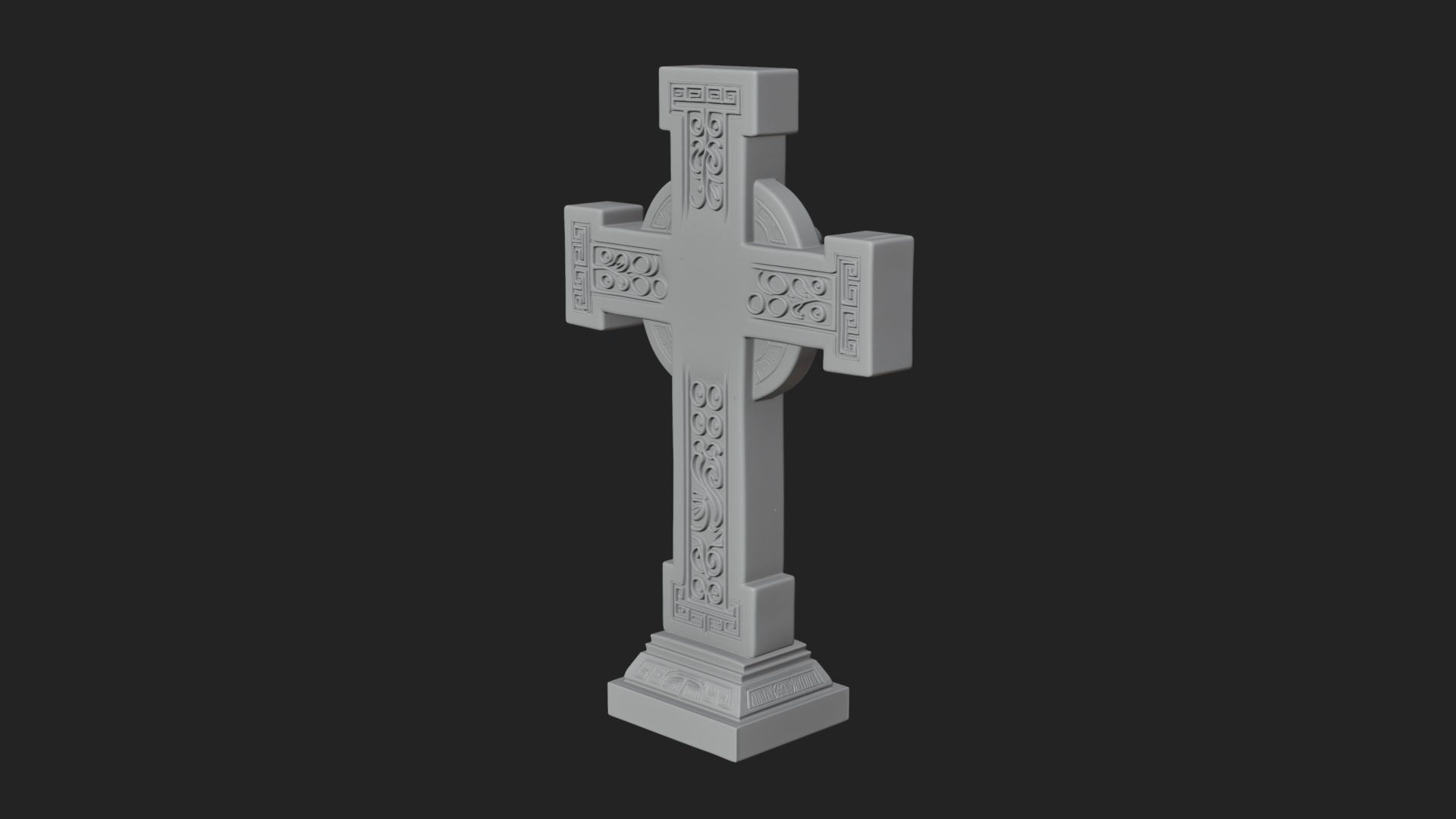 Carved Relief Wall Cross Design 174 3D Print Model 3D Model