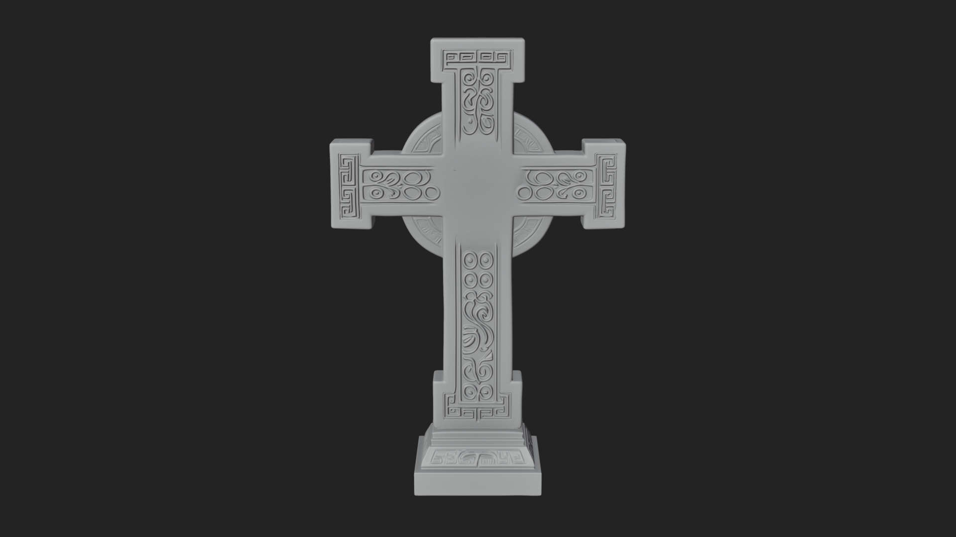Carved Relief Wall Cross Design 174 3D Print Model 3D Model