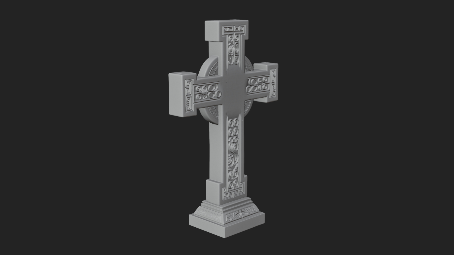 Carved Relief Wall Cross Design 174 3D Print Model 3D Model