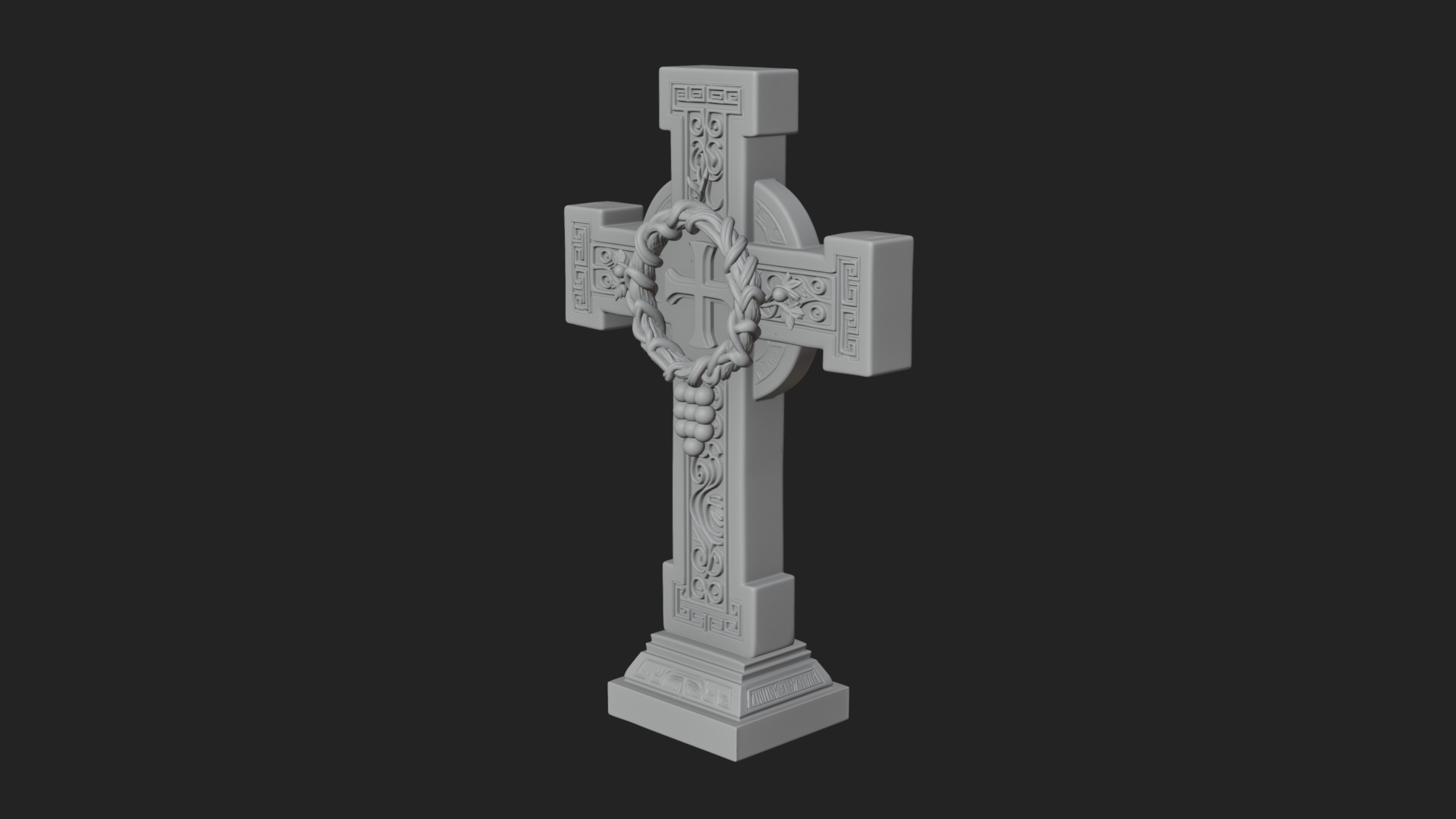 Carved Relief Wall Cross Design 174 3D Print Model 3D Model