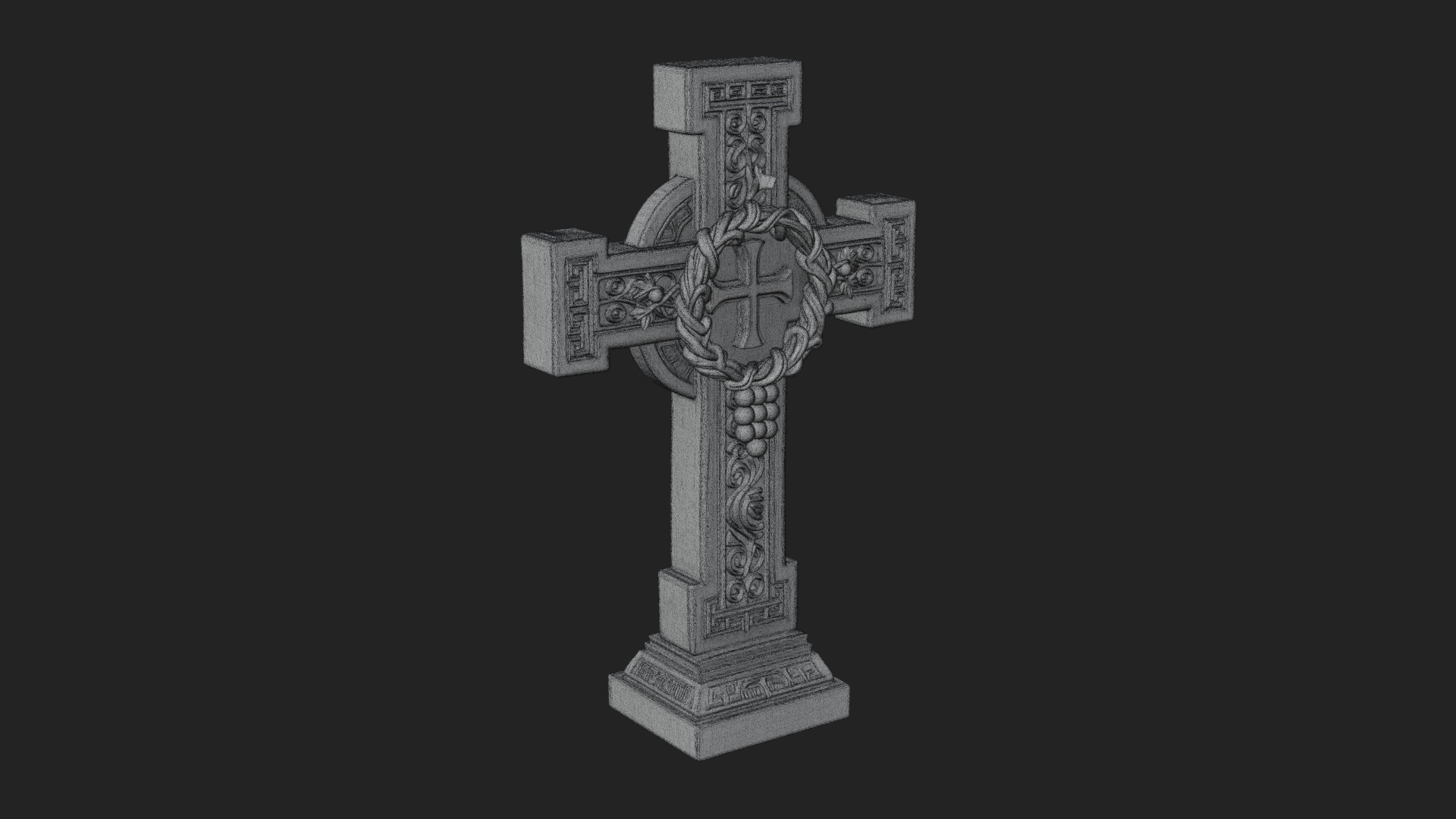 Carved Relief Wall Cross Design 174 3D Print Model 3D Model