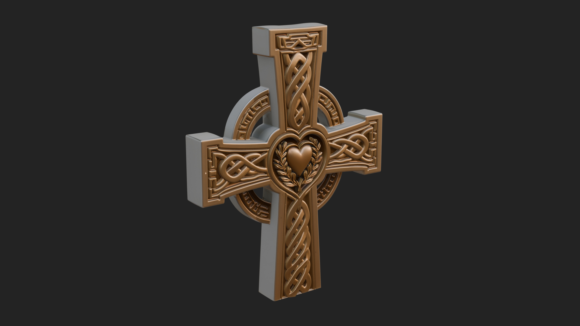 Carved Relief Wall Cross Design 175 3D Print Model 3D Model