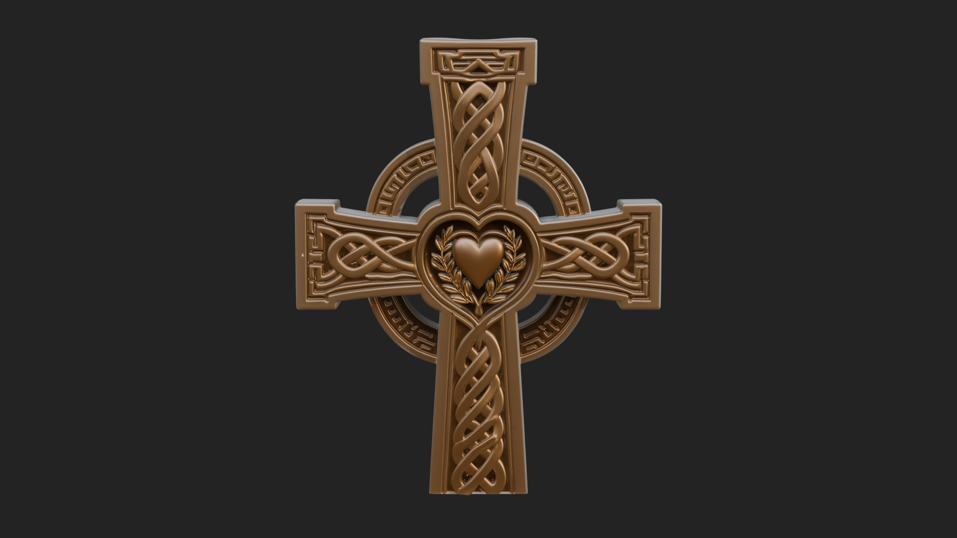 Carved Relief Wall Cross Design 175 3D Print Model 3D Model