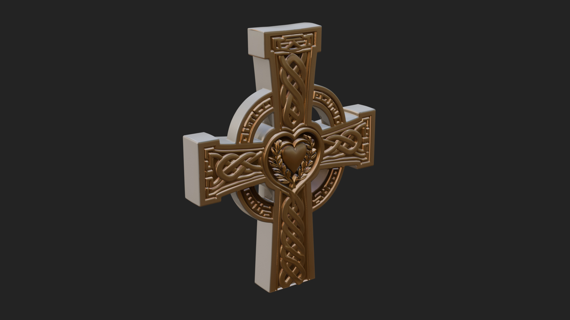 Carved Relief Wall Cross Design 175 3D Print Model 3D Model