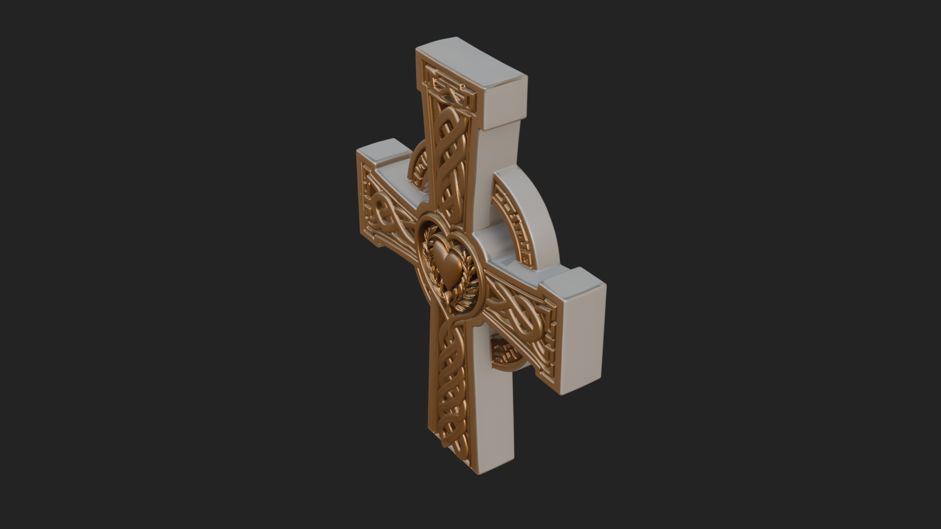 Carved Relief Wall Cross Design 175 3D Print Model 3D Model