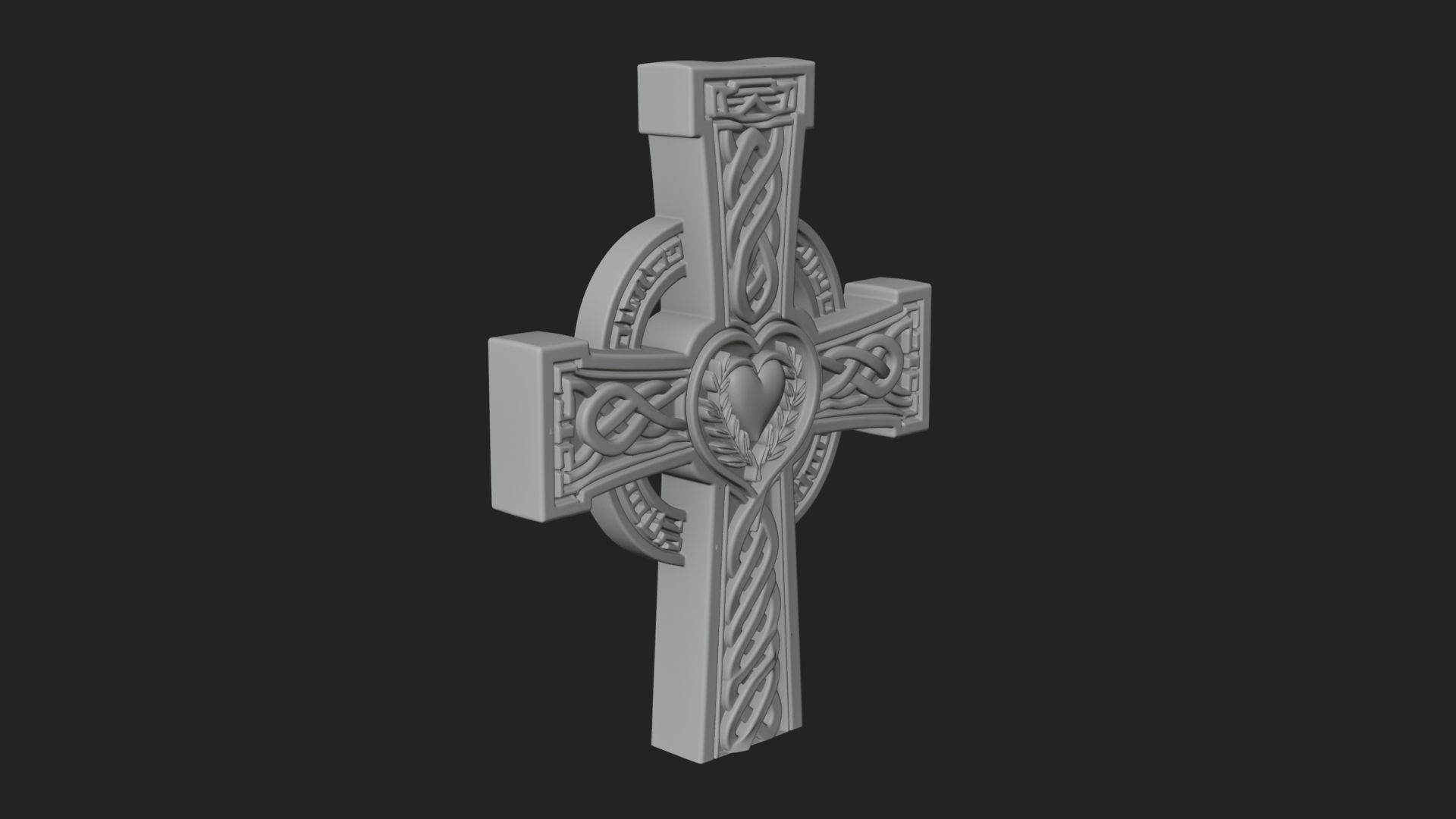 Carved Relief Wall Cross Design 175 3D Print Model 3D Model