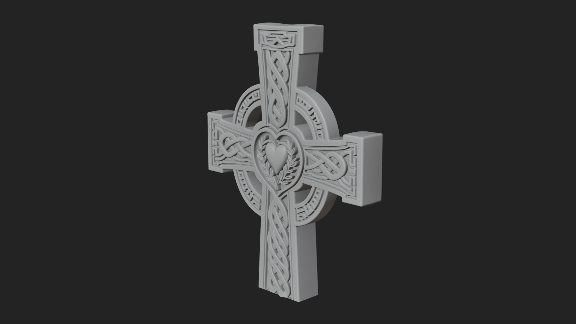 Carved Relief Wall Cross Design 175 3D Print Model 3D Model