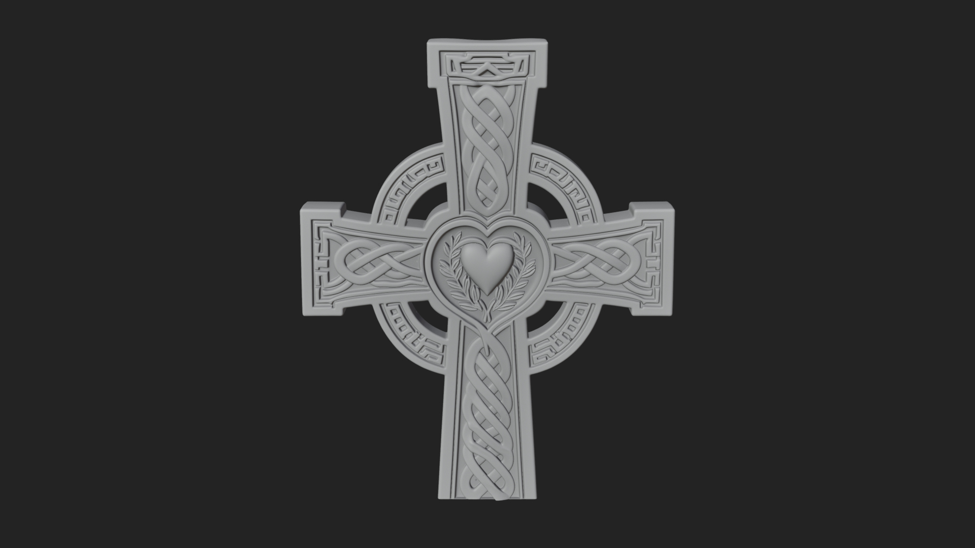 Carved Relief Wall Cross Design 175 3D Print Model 3D Model