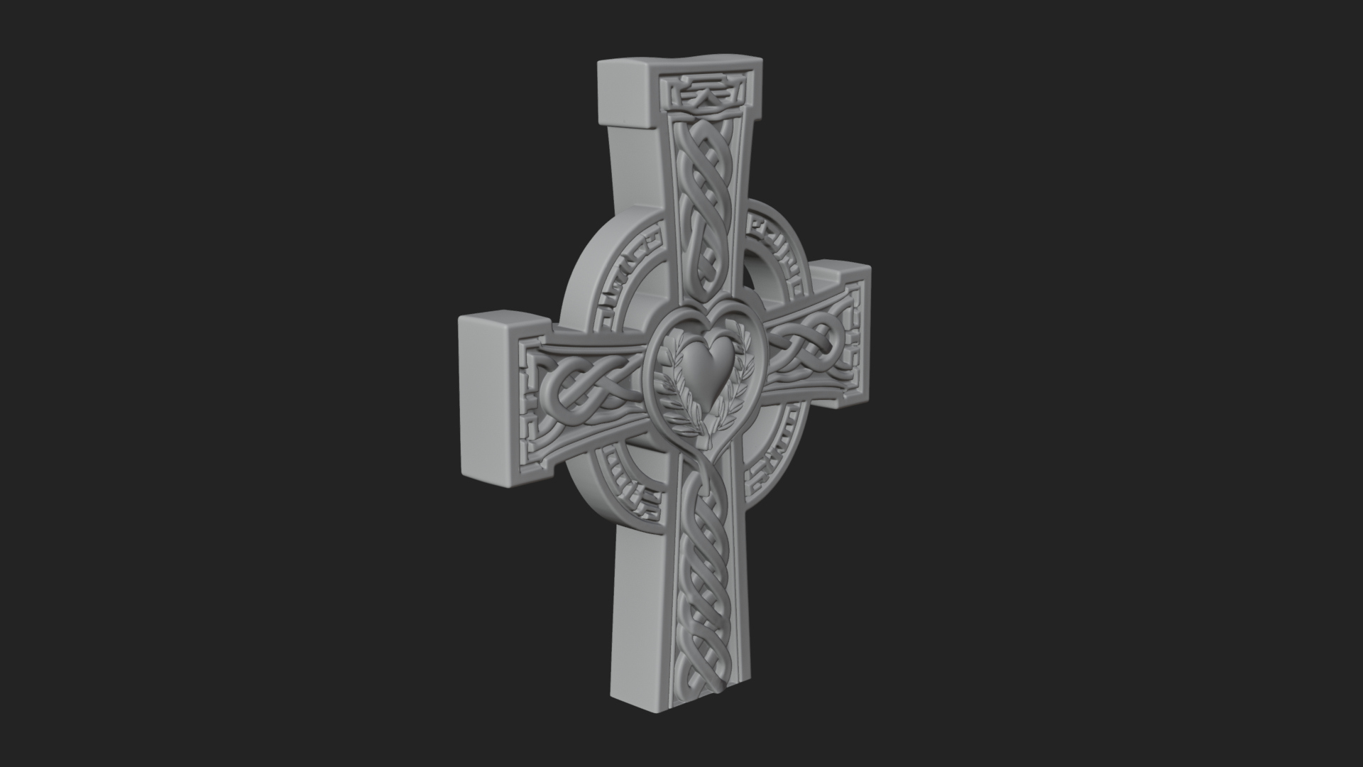 Carved Relief Wall Cross Design 175 3D Print Model 3D Model