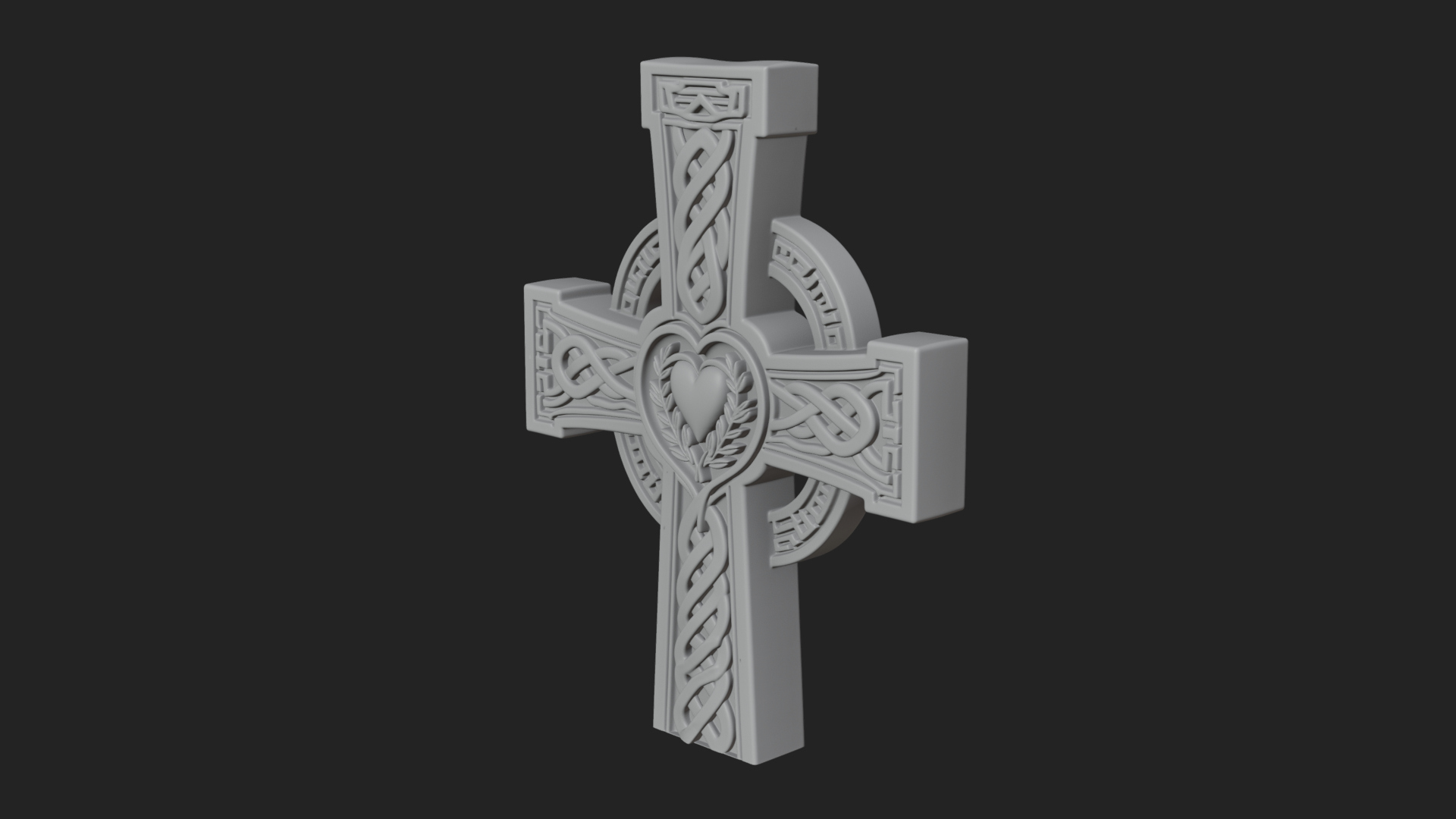Carved Relief Wall Cross Design 175 3D Print Model 3D Model