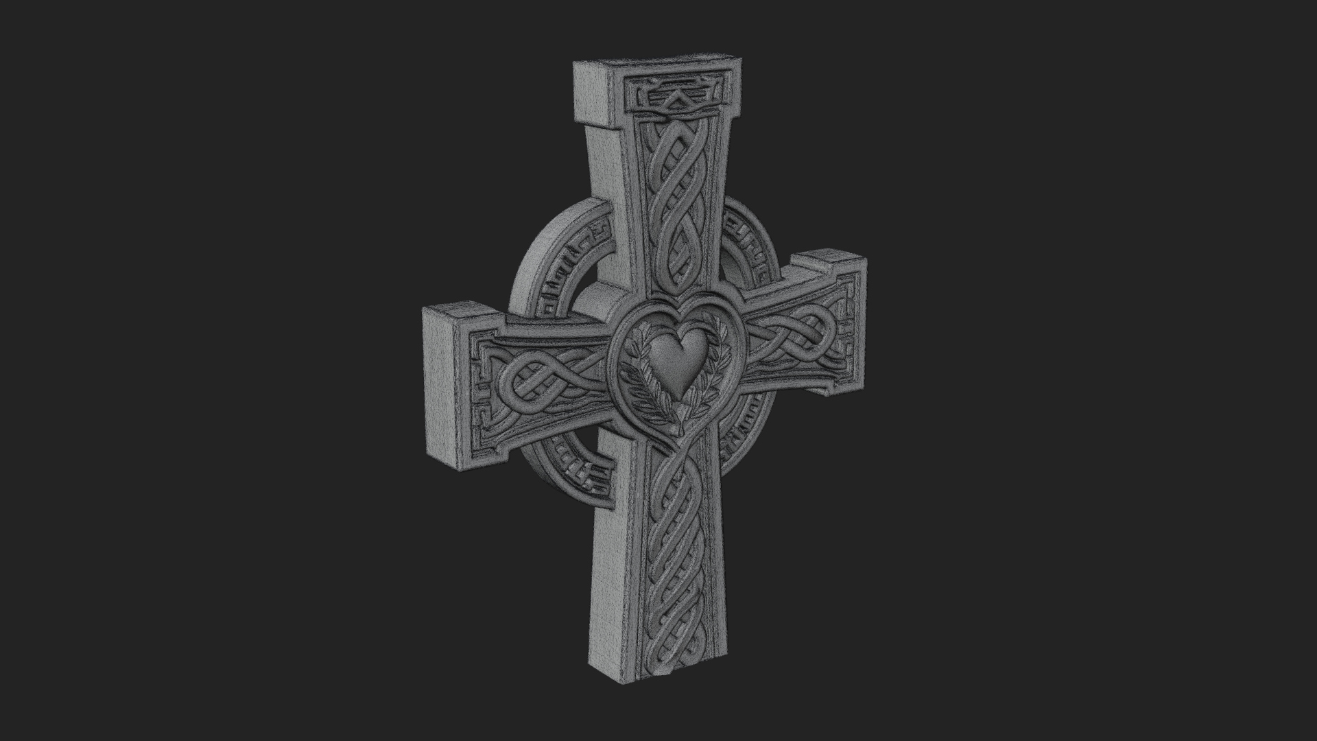 Carved Relief Wall Cross Design 175 3D Print Model 3D Model