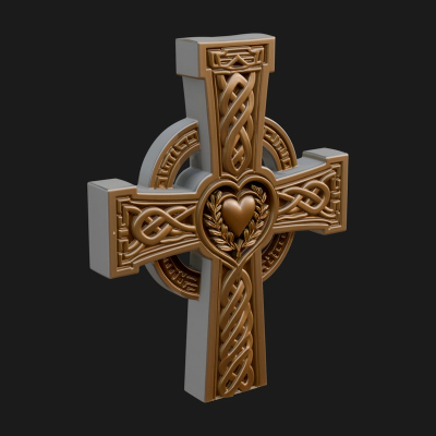 Carved Relief Wall Cross Design 175 3D Print Model