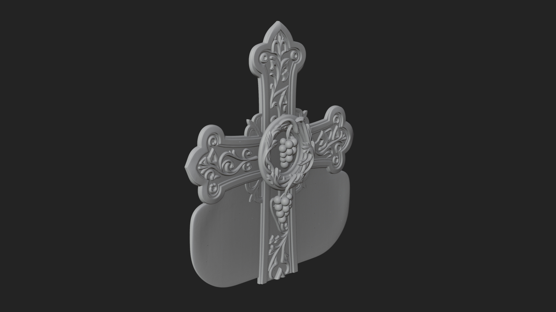 Carved Relief Wall Cross Design 176 3D Print Model 3D Model