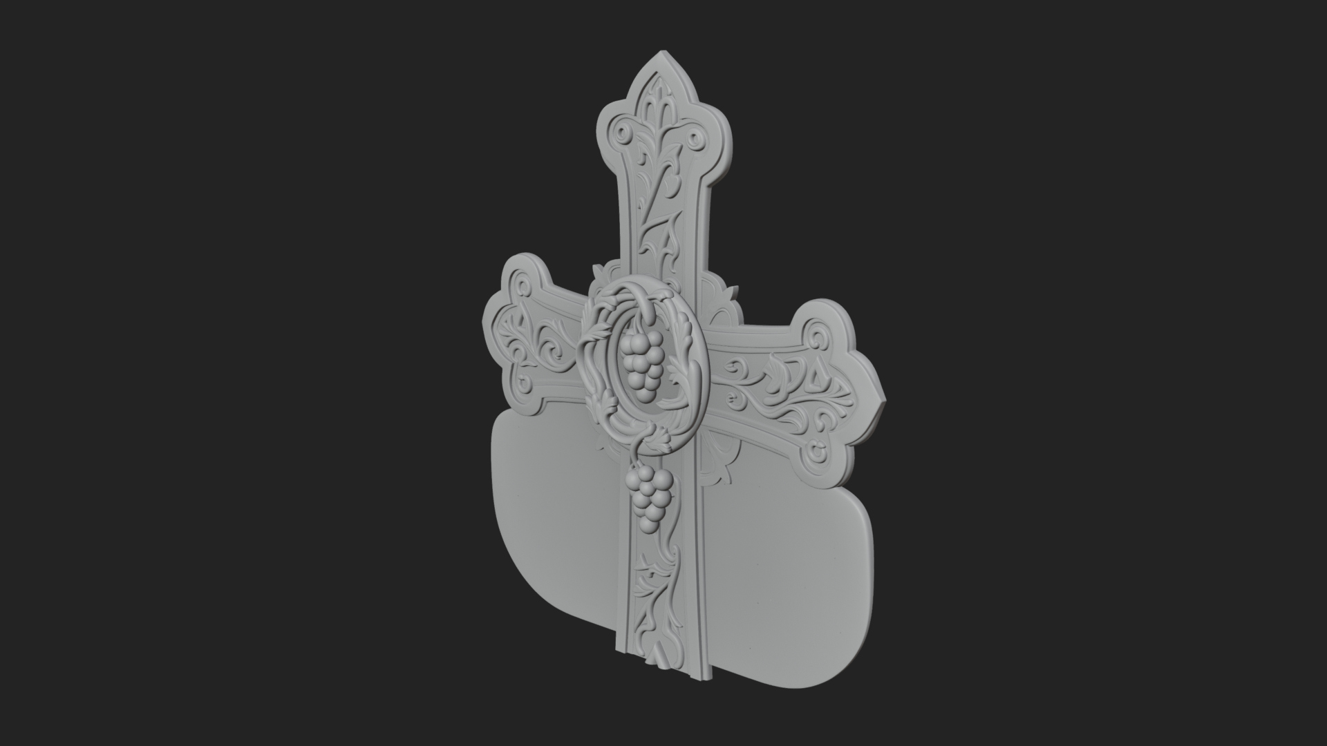Carved Relief Wall Cross Design 176 3D Print Model 3D Model