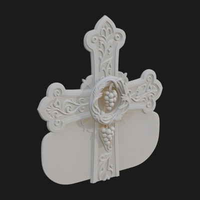 Carved Relief Wall Cross Design 176 3D Print Model