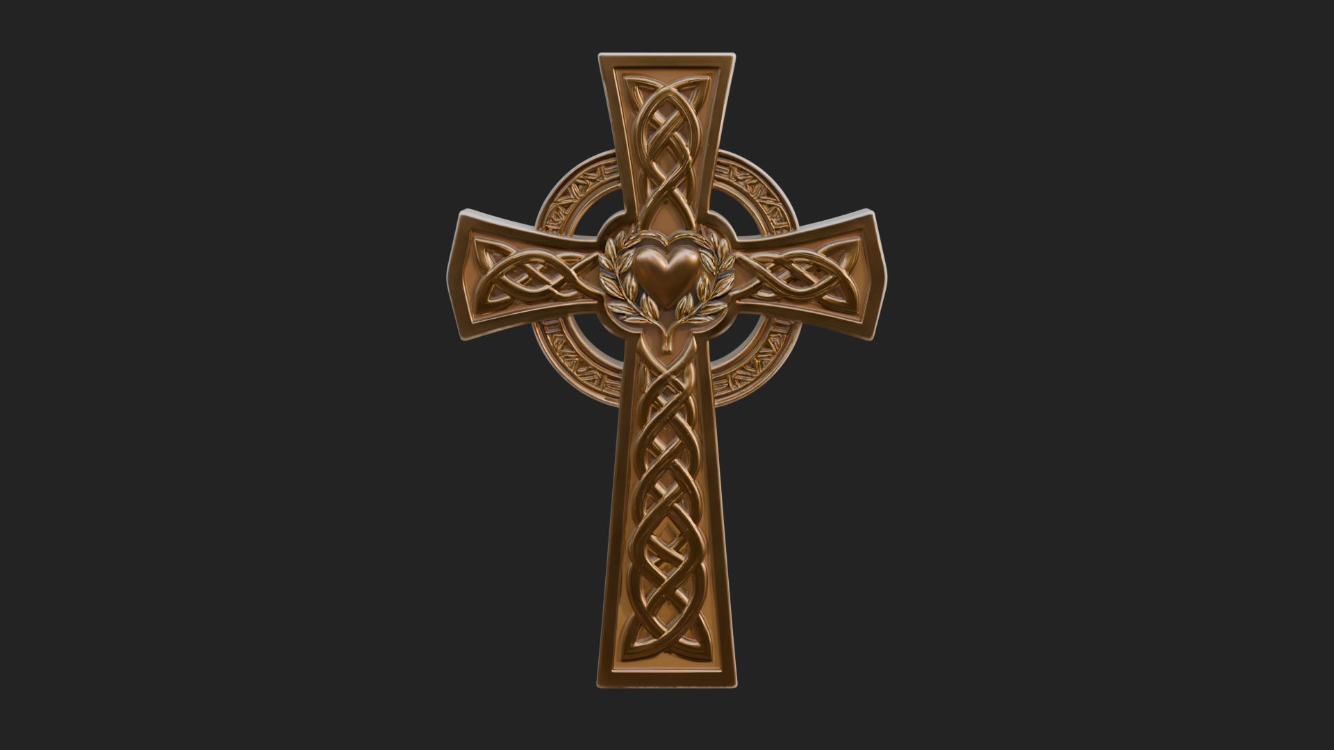 Carved Relief Wall Cross Design 177 3D Print Model 3D Model
