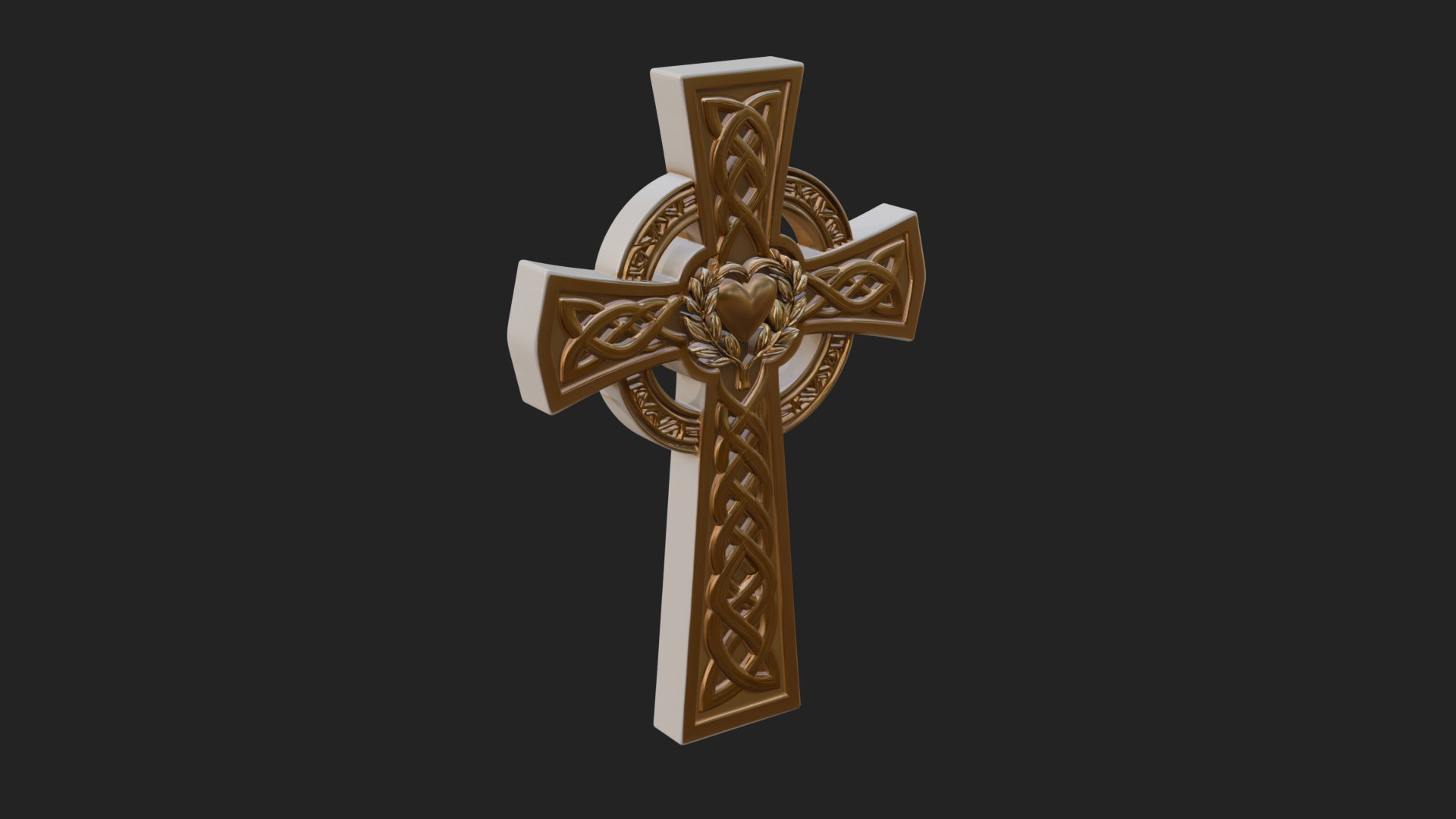 Carved Relief Wall Cross Design 177 3D Print Model 3D Model