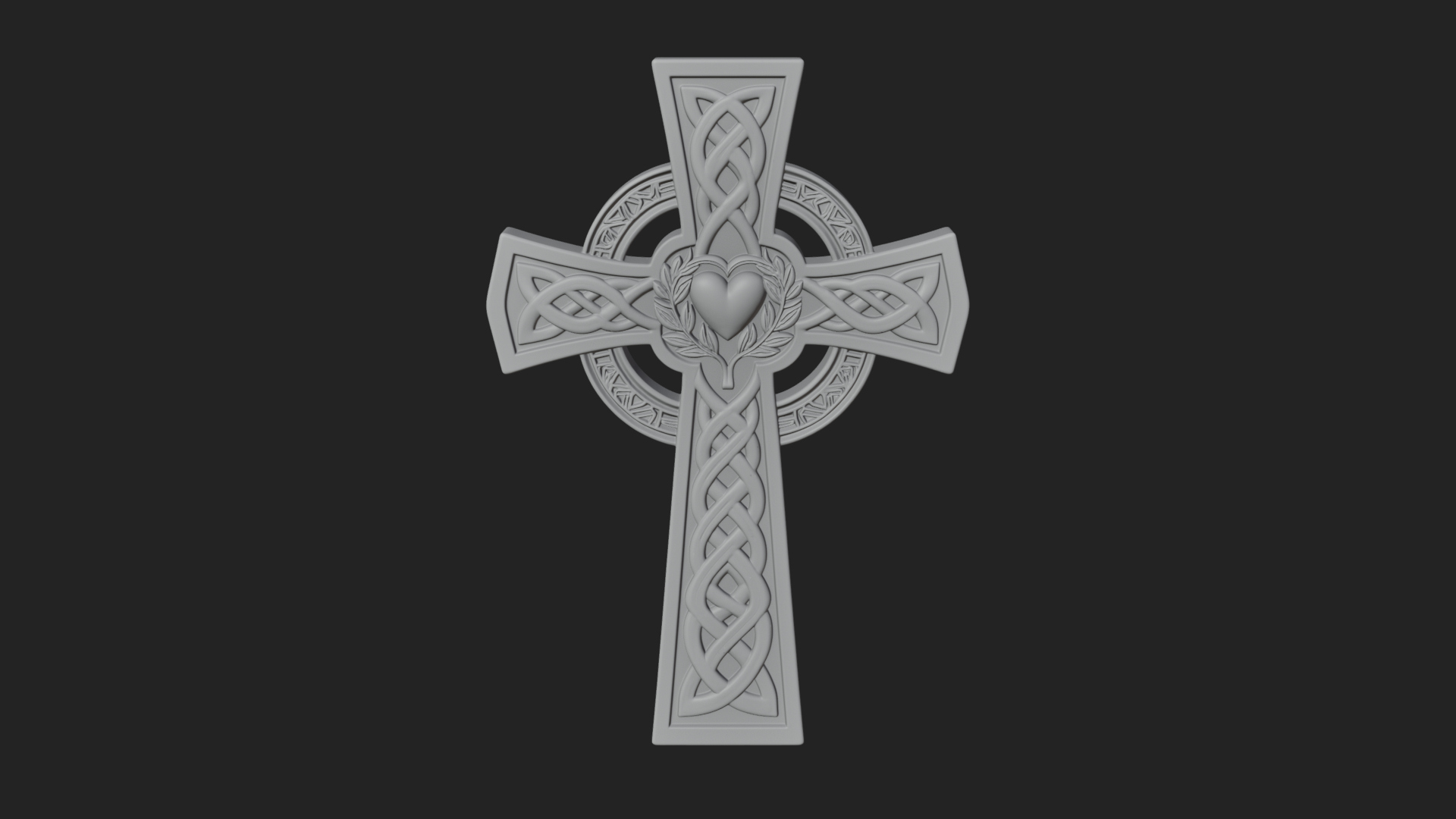 Carved Relief Wall Cross Design 177 3D Print Model 3D Model