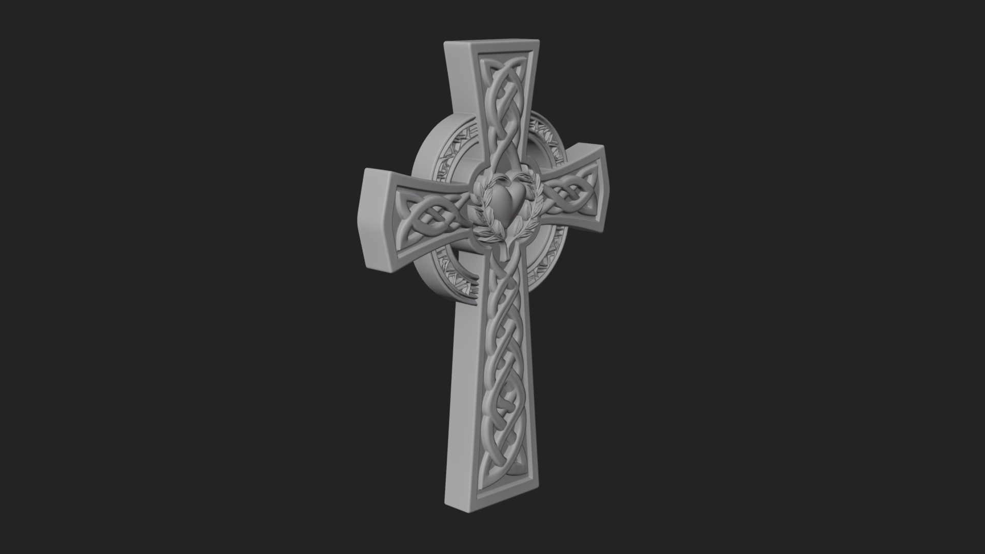 Carved Relief Wall Cross Design 177 3D Print Model 3D Model
