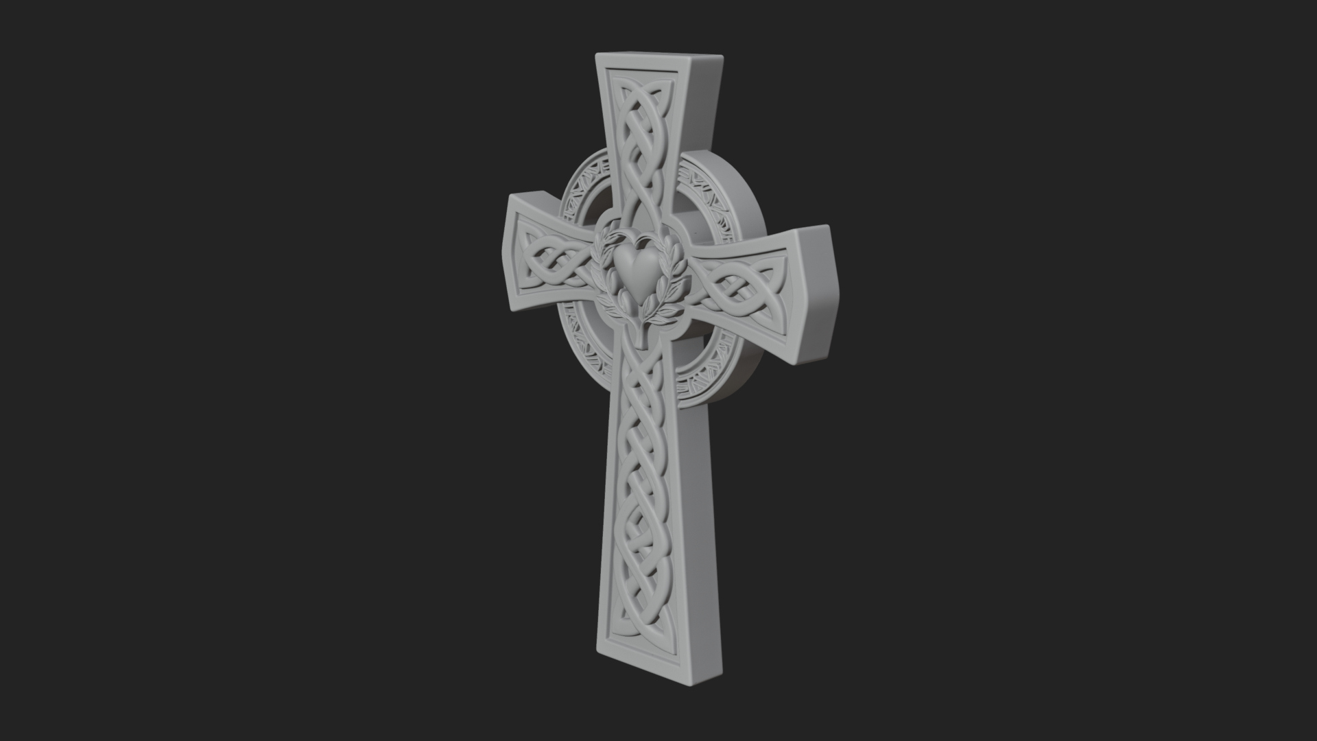 Carved Relief Wall Cross Design 177 3D Print Model 3D Model