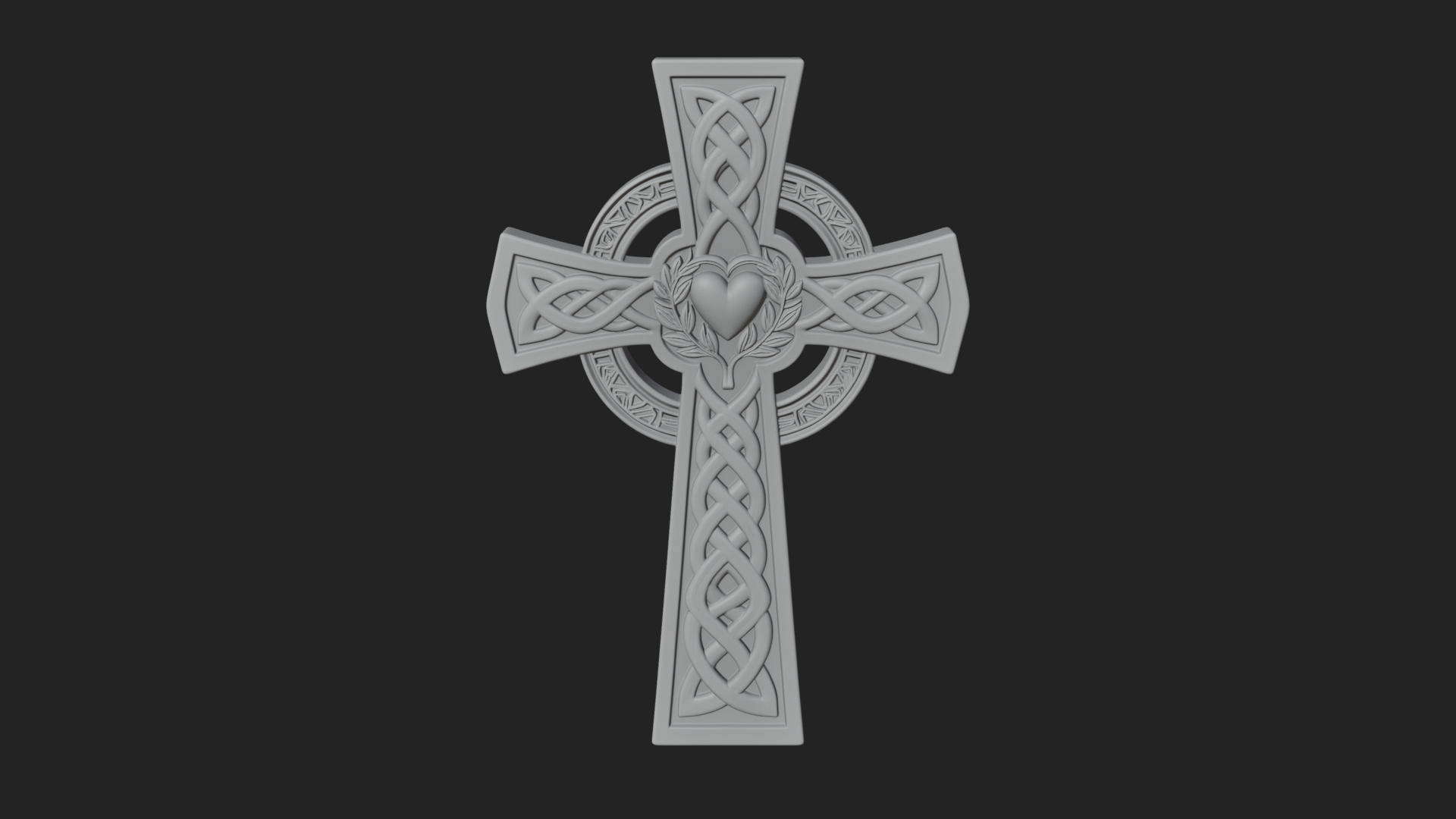 Carved Relief Wall Cross Design 177 3D Print Model 3D Model