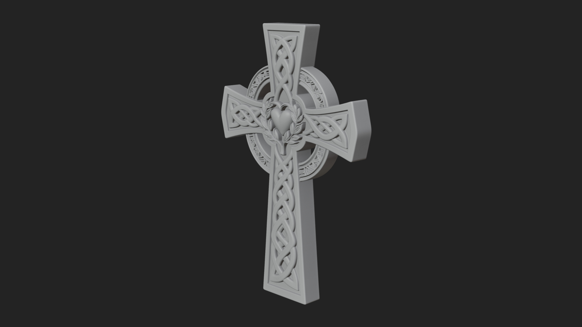 Carved Relief Wall Cross Design 177 3D Print Model 3D Model
