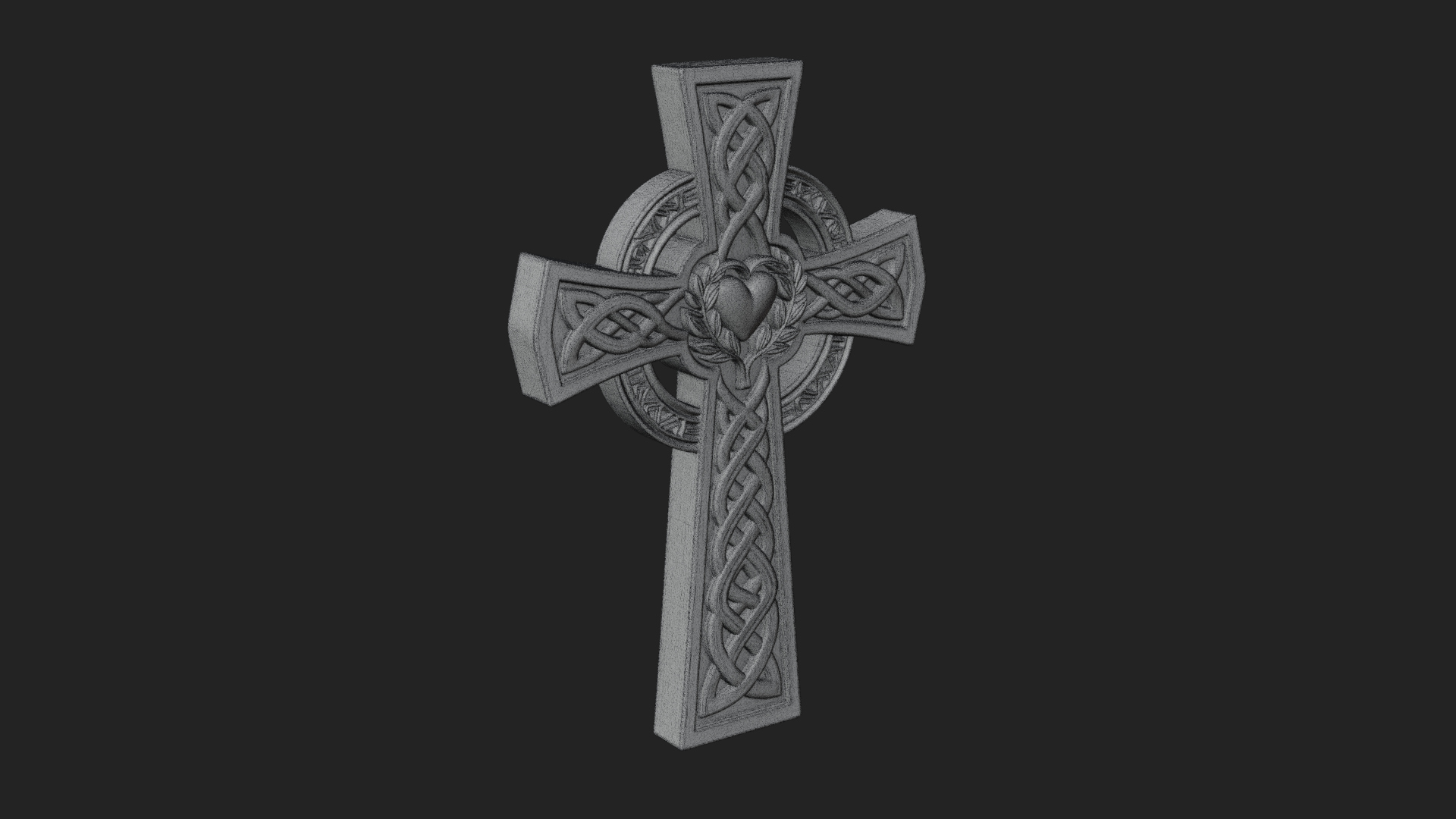 Carved Relief Wall Cross Design 177 3D Print Model 3D Model