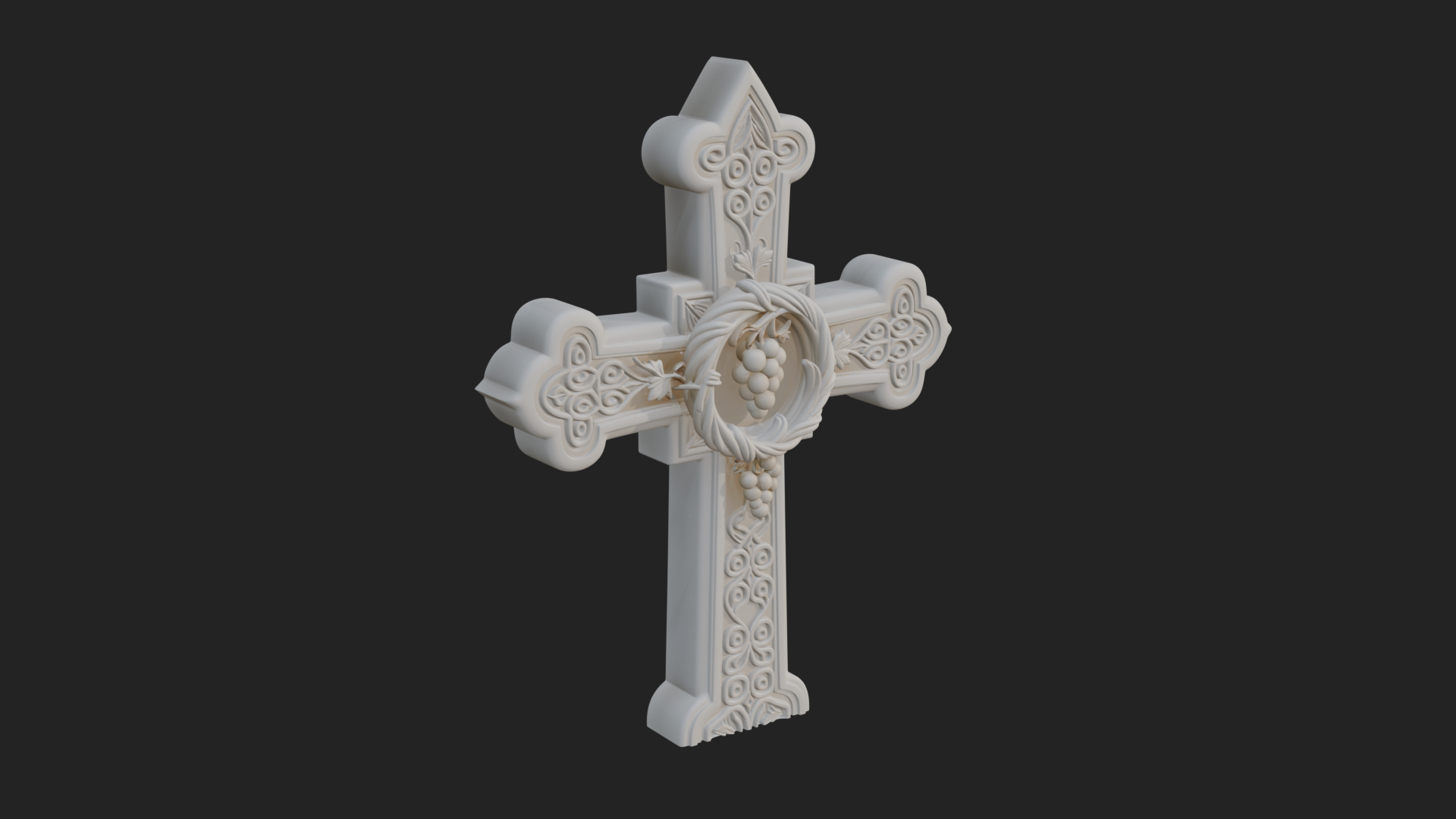 Carved Relief Wall Cross Design 178 3D Print Model 3D Model