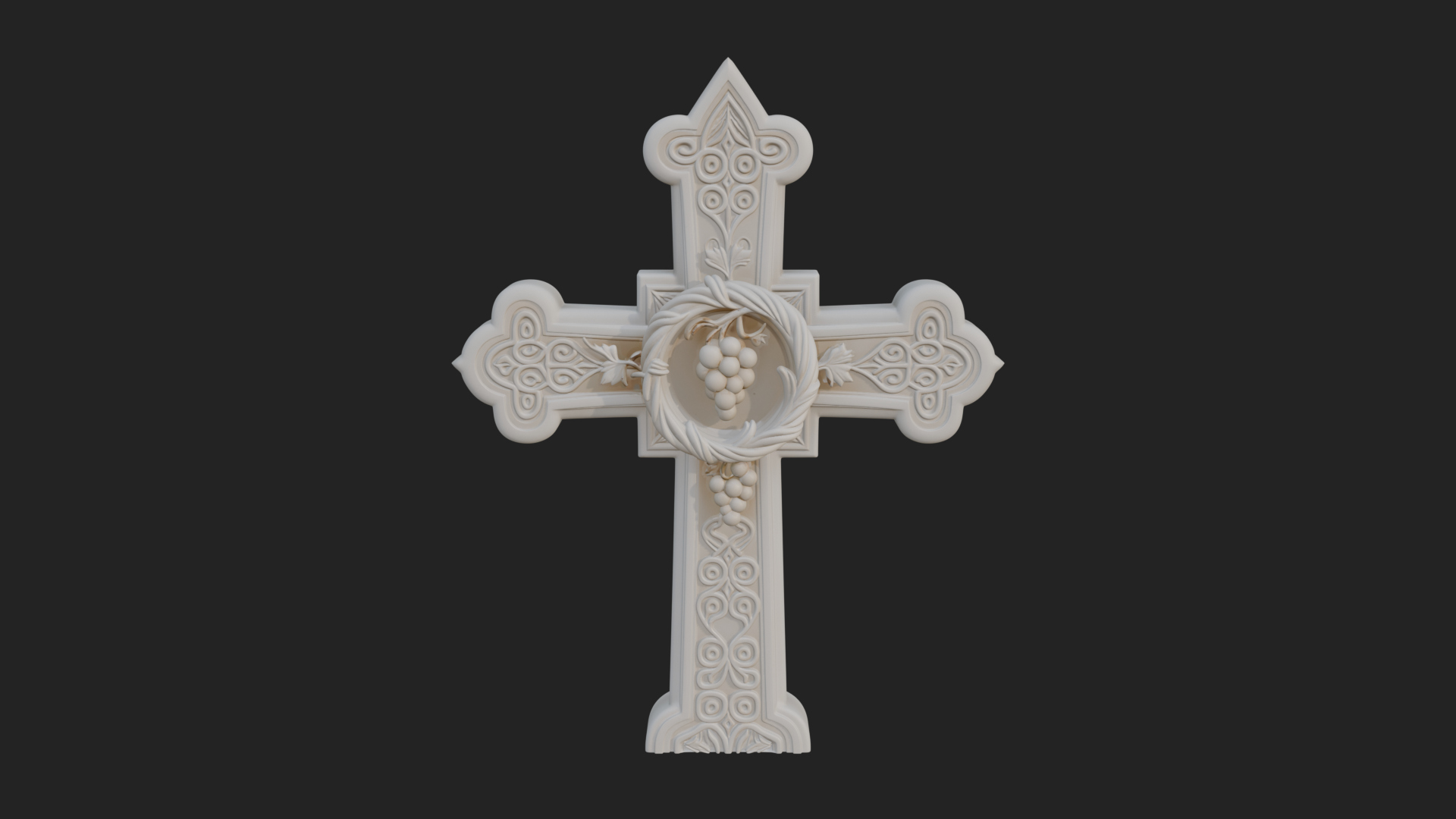 Carved Relief Wall Cross Design 178 3D Print Model 3D Model