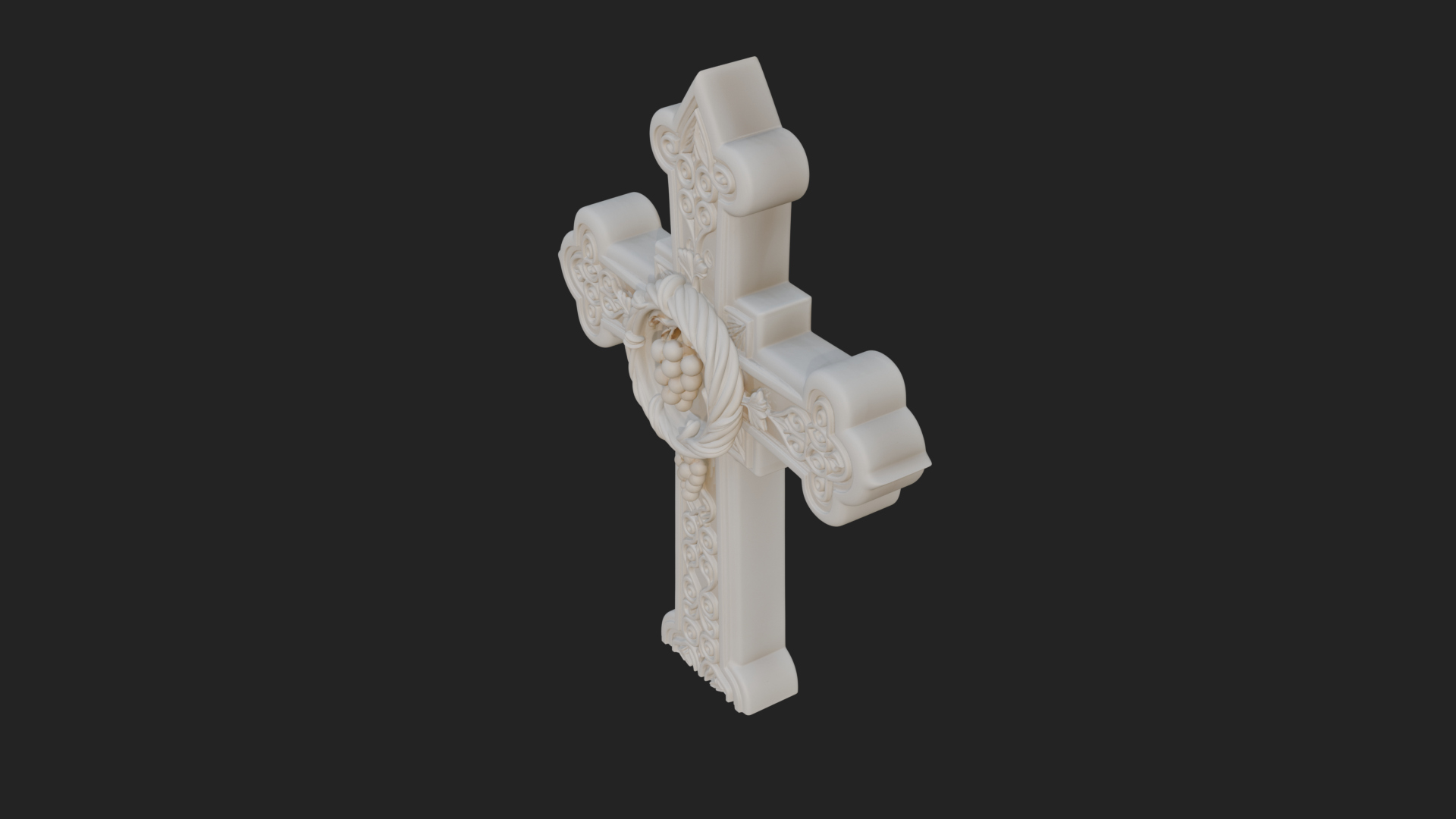 Carved Relief Wall Cross Design 178 3D Print Model 3D Model