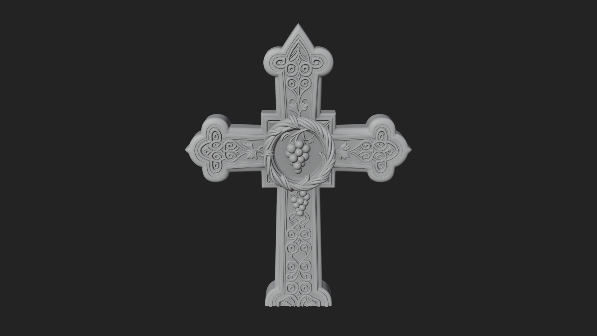 Carved Relief Wall Cross Design 178 3D Print Model 3D Model