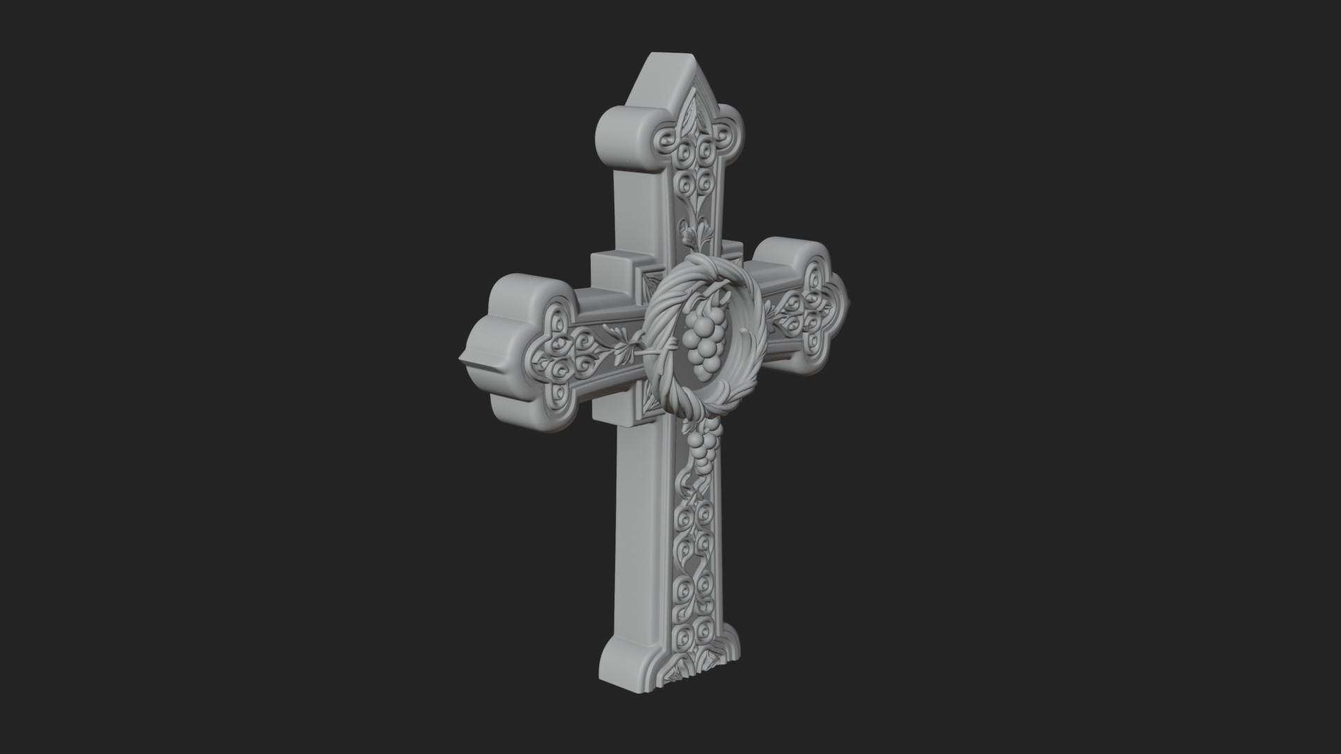 Carved Relief Wall Cross Design 178 3D Print Model 3D Model