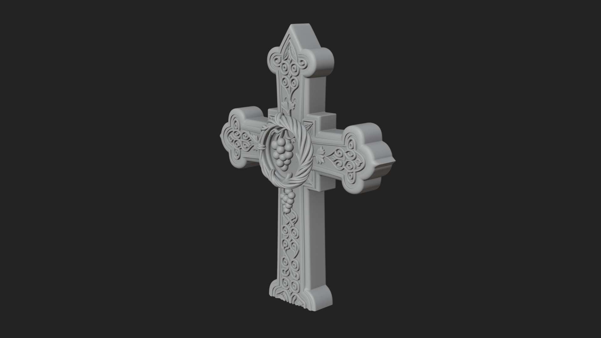 Carved Relief Wall Cross Design 178 3D Print Model 3D Model