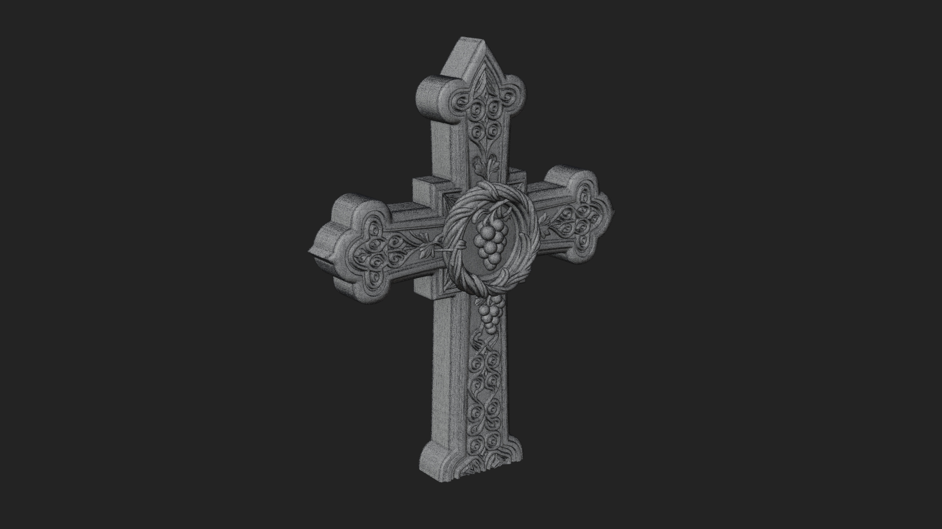 Carved Relief Wall Cross Design 178 3D Print Model 3D Model