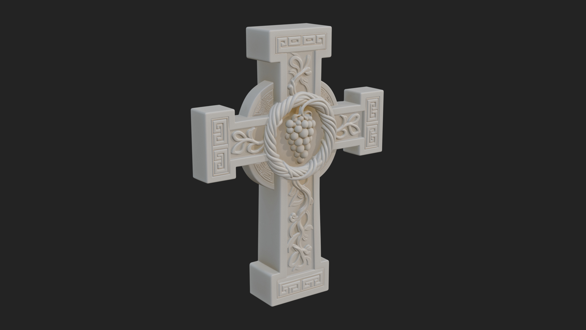 Carved Relief Wall Cross Design 179 3D Print Model 3D Model