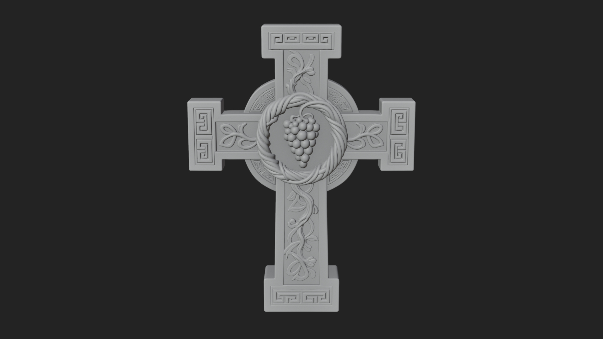 Carved Relief Wall Cross Design 179 3D Print Model 3D Model