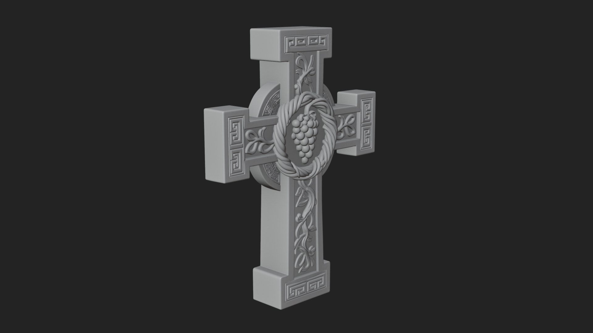 Carved Relief Wall Cross Design 179 3D Print Model 3D Model